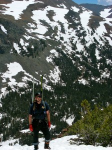 A Yosemite Gateway Chalet guest en route to summit Gaylor Peak -- near Tioga Pass